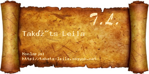 Takáts Leila névjegykártya