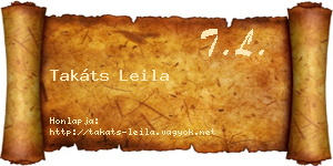 Takáts Leila névjegykártya